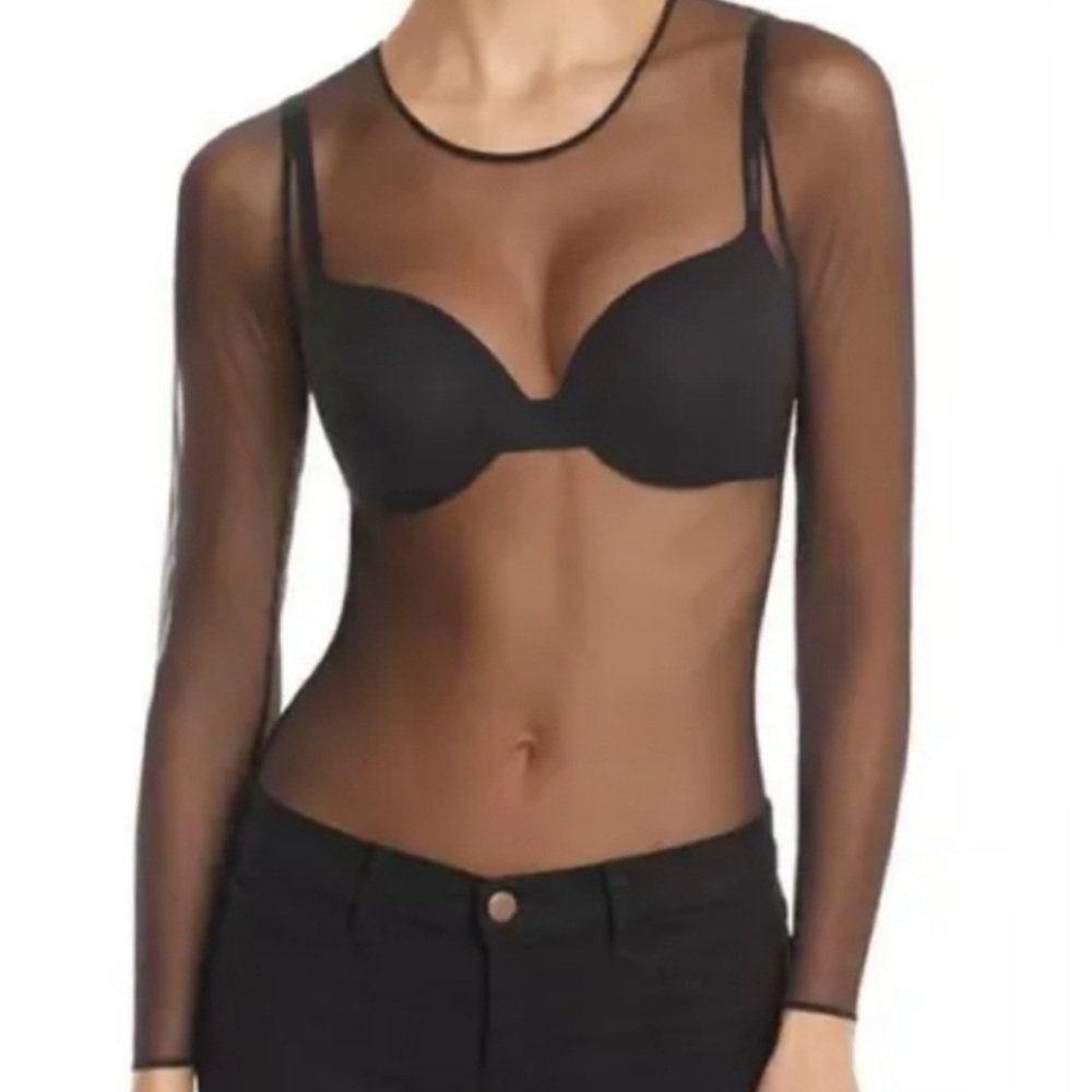 Spanx women’s long sleeve mesh bodysuit in black 🖤